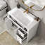 Meuble-lavabo Mid-Century avec base romaine, blanc-431515782