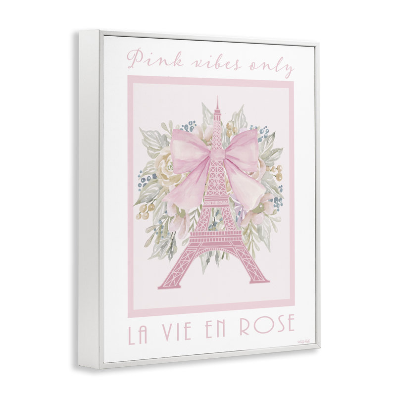 «Pink Vibes Only Paris», estampe numérique, conception de Cindy Jacobs, Encadrement giclée blanc côtier, H 30 po x l 24 po