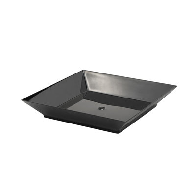 Restaurantware-3.9 x 3.9 Inch Party Plates, 20 Disposable Appetizer Plates - Elegant, Square, Black Plastic Serving Plate, Durable, For Weddings Birthdays, And More