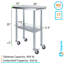 30 po X 15 po Table en acier inoxydable avec roulettes