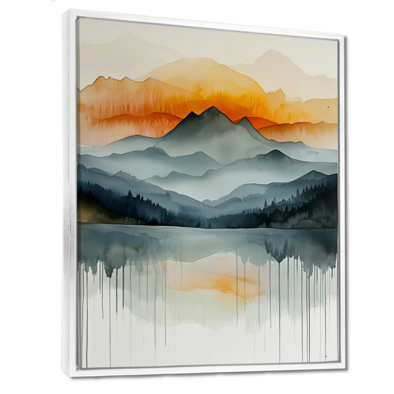 Odilon, paysage de montagne audacieux en automne II - montagnes, art mural, H 40 po x l 30 po, White