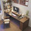 Bureau de direction rectangulaire en bois massif avec tiroirs Walnut-1995020827-1995020825