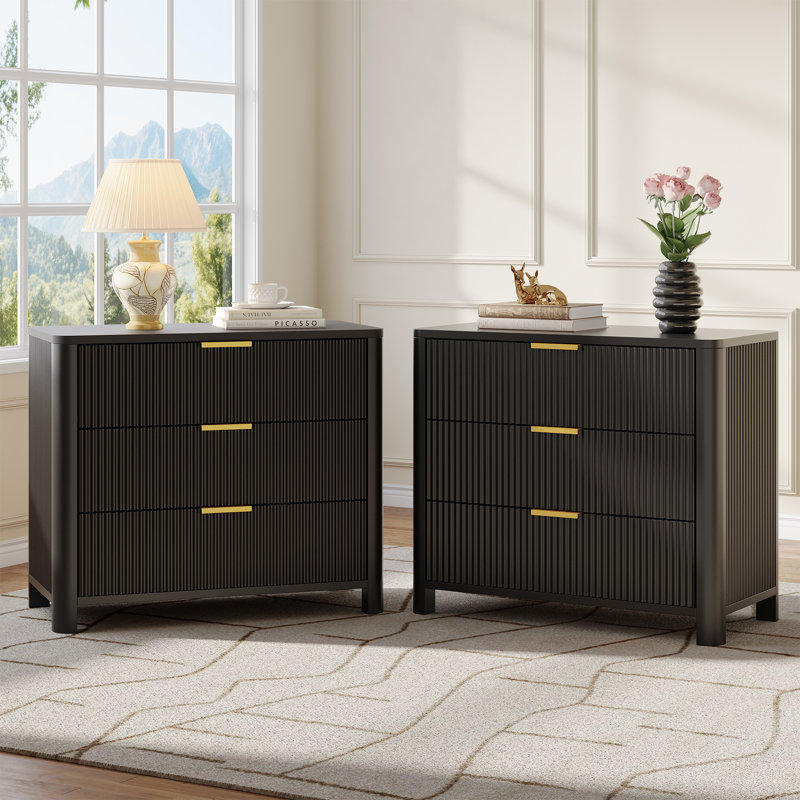 Oversized Nightstand with 3 Drawers