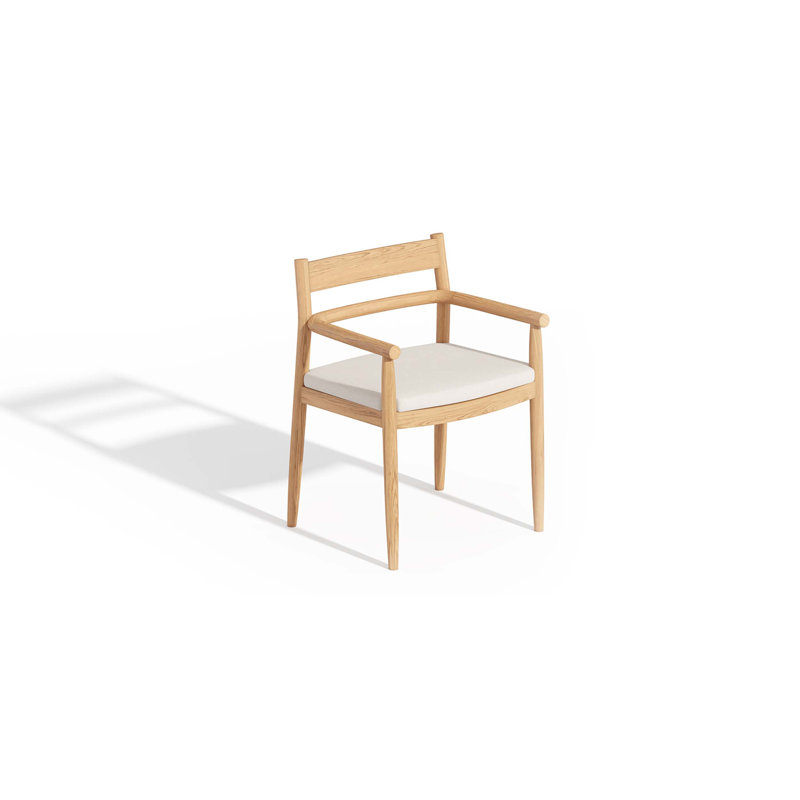Teak Patio Dining Armchair with Cushion