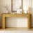 58.2" Entryway Table With Large Top And Dual Drawers,Console Table With Arched Sturdy Legs Stripe Design,Pine Veneer Sofa Table With Adjustable Feet For Living Room, Hallway,Foyer, Kitchen-917429658