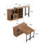 Buffet multifonctionnel extensible - Table de salle à manger convertible, couleur noyer, pour le salon et la salle à manger