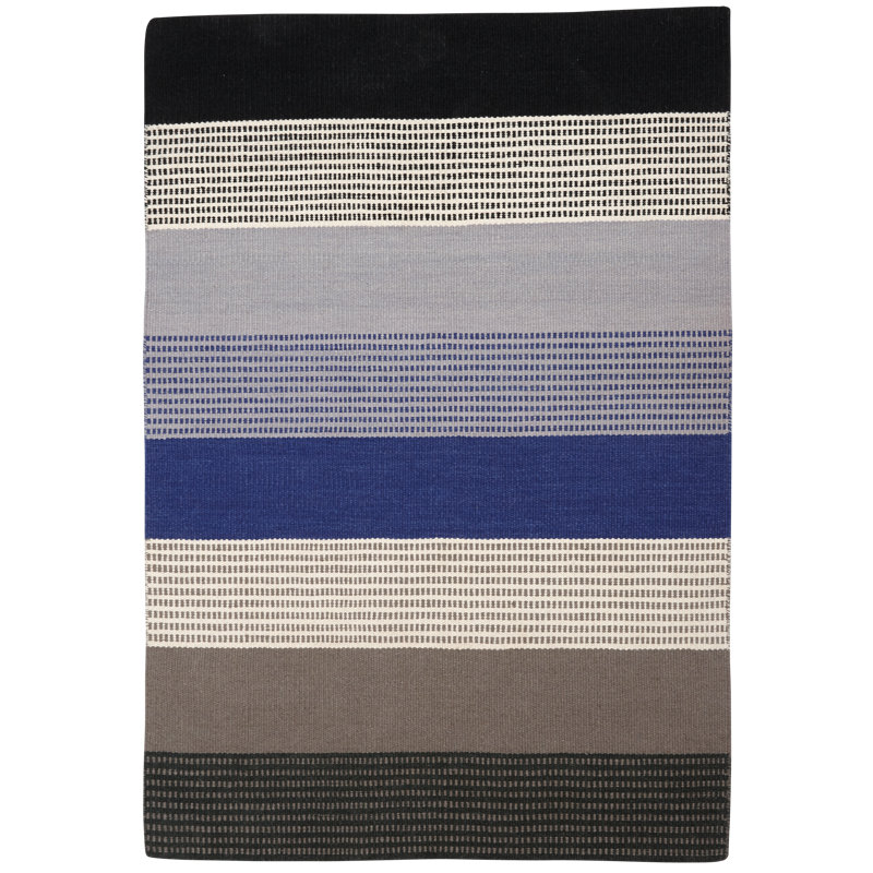 Harrow Striped Wool Hand Woven Area Rug, Rectangle 140 x 200cm
