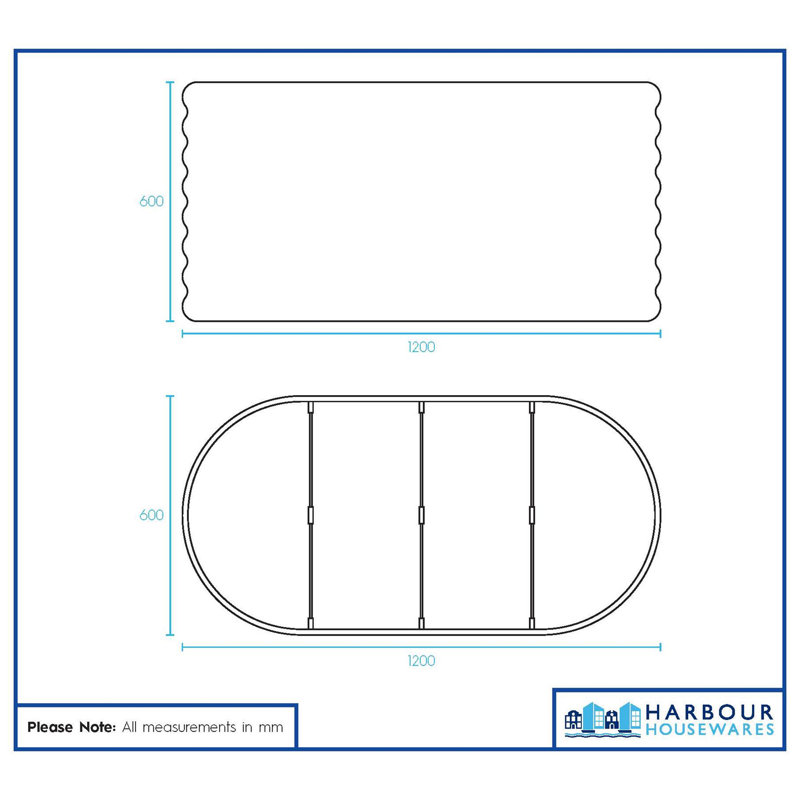 Metal Raised Garden Bed, Ivory, 60cm H x 120cm W x 23.6cm D, 2