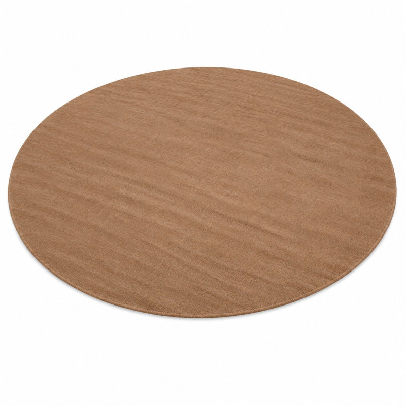 Tapis écologiques tissés à la main en laine tissée à la main - ronds, couleur chameau, conception unie, tapis épais antidérapants faits à la main pour le salon, la chambre à coucher