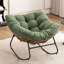 Chaise d'appoint berçante rembourrée Chenille-1979175376