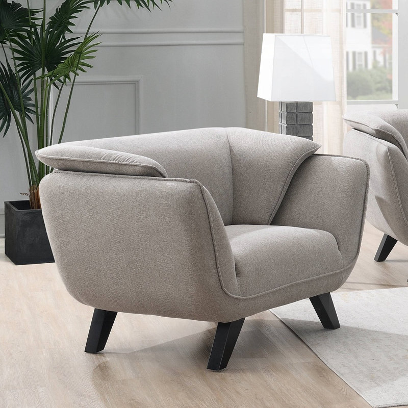 Chaise Nayeli, Mélange de lin gris foncé