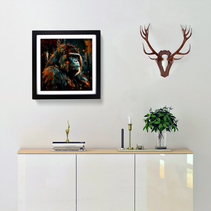 Orangutan - Framed Print, Black