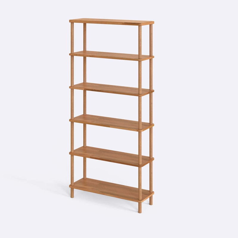 Soho 5 Shelf Bookcase, Solid Wood Open Bookshelf for Living Room, Bedroom and Office, (5 Shelves)46" H x 30" W