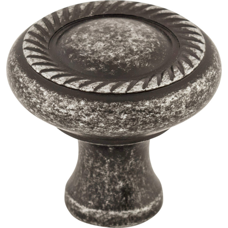 Swirl Cut 1 1/4" Diameter Round Knob, Black Iron
