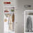  74''Hall Tree with Bench and Storage,Coat Rack with Shoe Bench,Entryway Bench with Coat Rack,Hall Tree with 4 Gold Hooks & Metal Legs for Entryway, Living Room, White-649204178