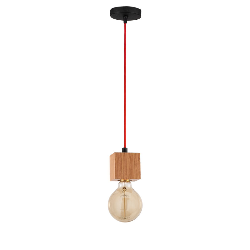 Luminaire suspendu à 1 lumière Hendrick, Rouge / Brun
