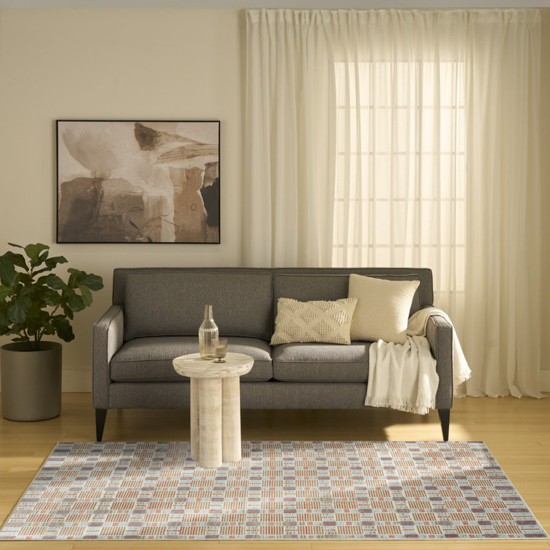 Capodilupo Rust Multicolor Modern Indoor Rug, Rectangle 4' x 6'