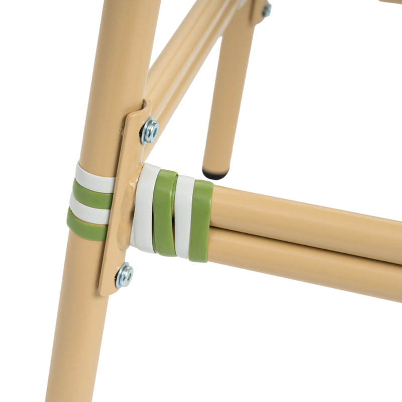 Tabourets de bar en polyuréthane tissé Coastal, Vert/blanc