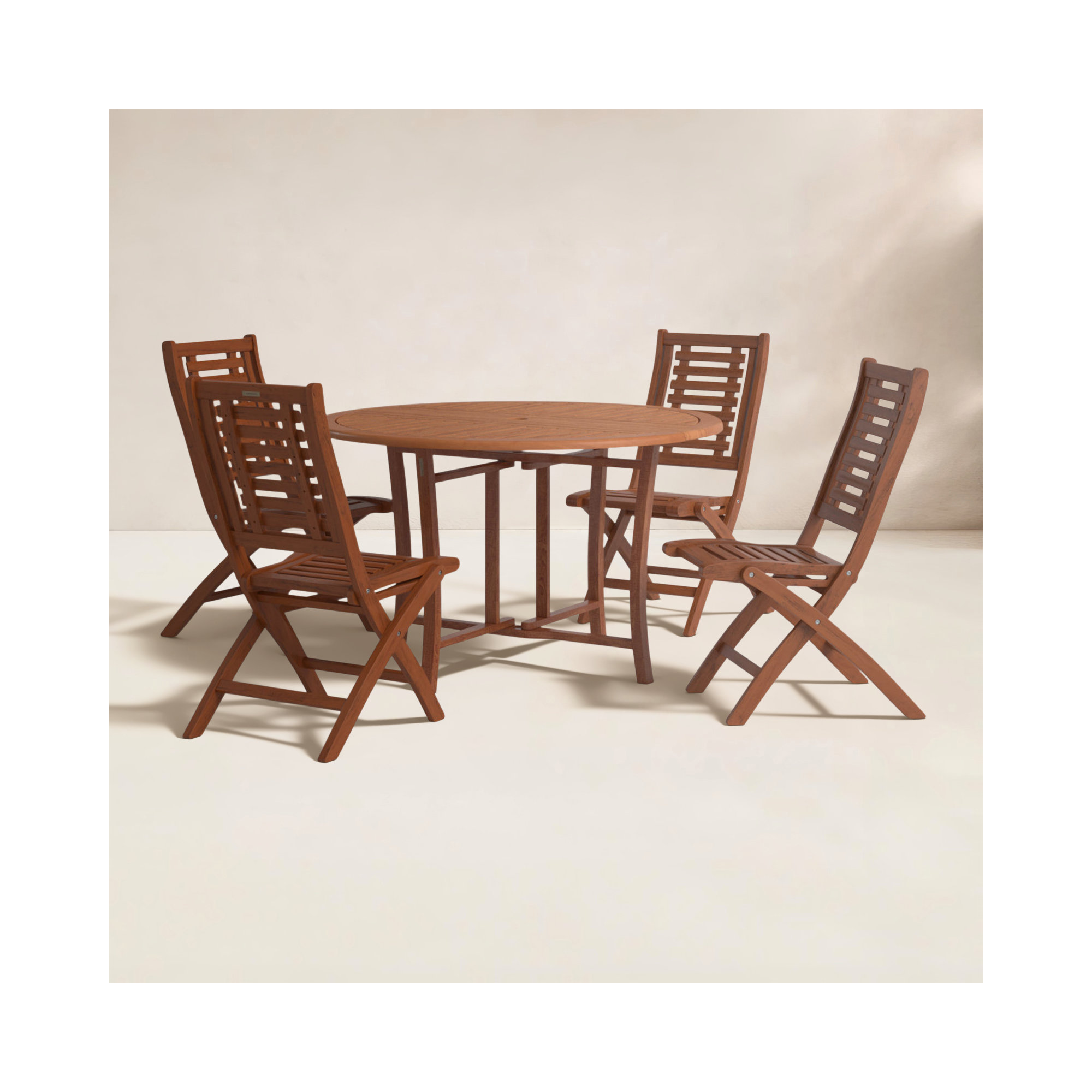 Kinsler Brazilian Eucalyptus 5 Piece Dining Set, 48"