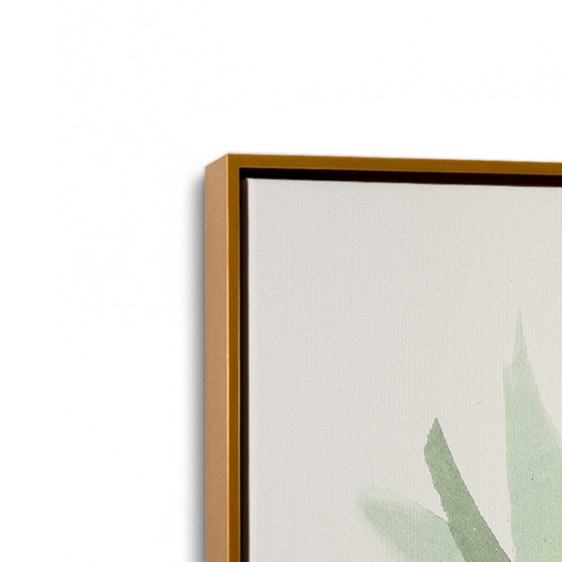 Ensemble de 4 «Earthy Greens in Bloom», H 19 po x l 52 po, Cadre flottant or poli