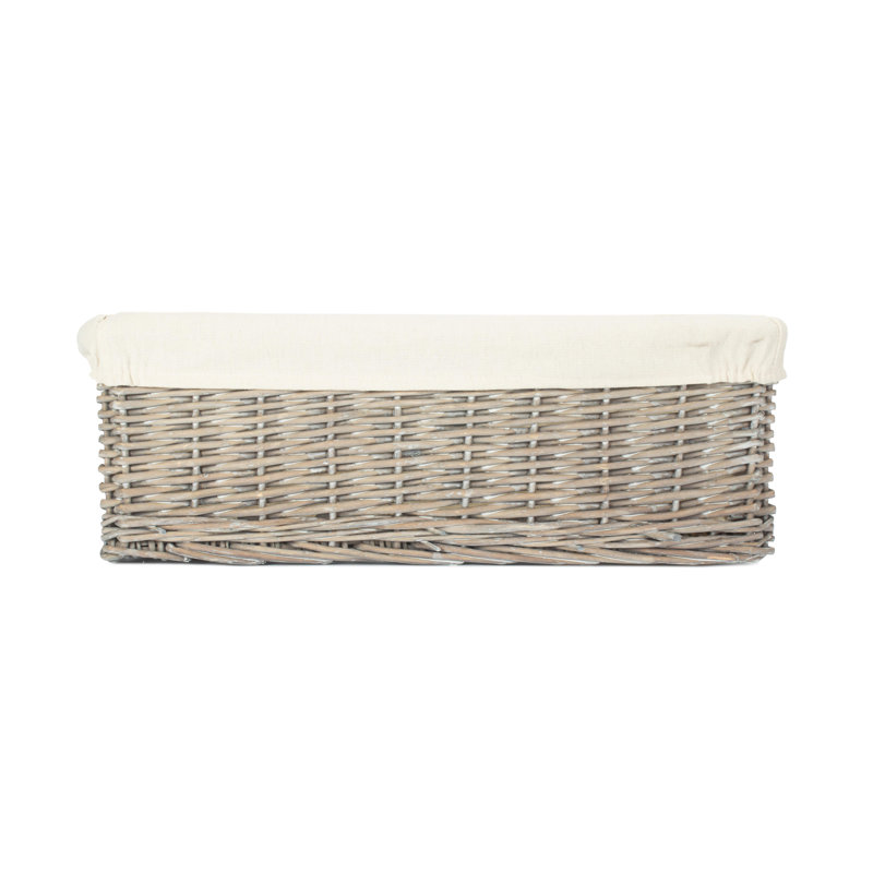 Lily Manor Storage Tray Basket with Lining, 16cm H x 47cm W x 34cm D