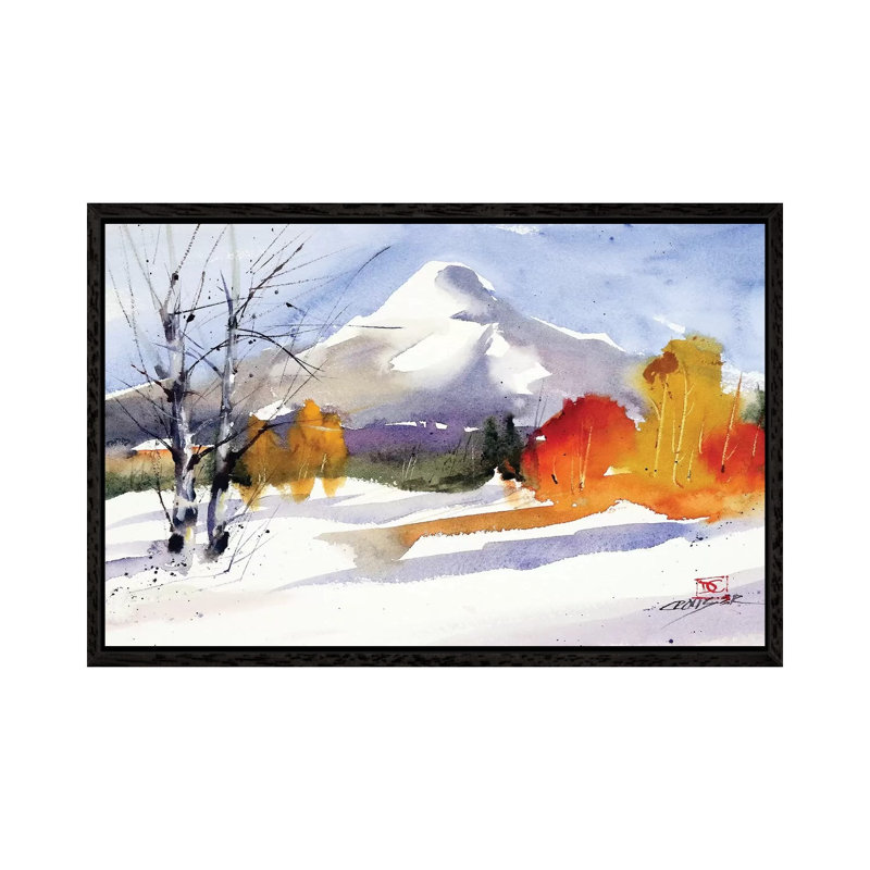 Fall Meets Winter by Dean Crouser - Print on Canvas, 66.04 cm H x 45.72 cm W, Black Framed