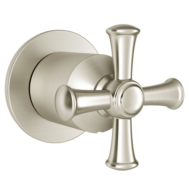 Robinet de douche à inverseur avec garniture et poignée en croix Delancey, Nickel brossé