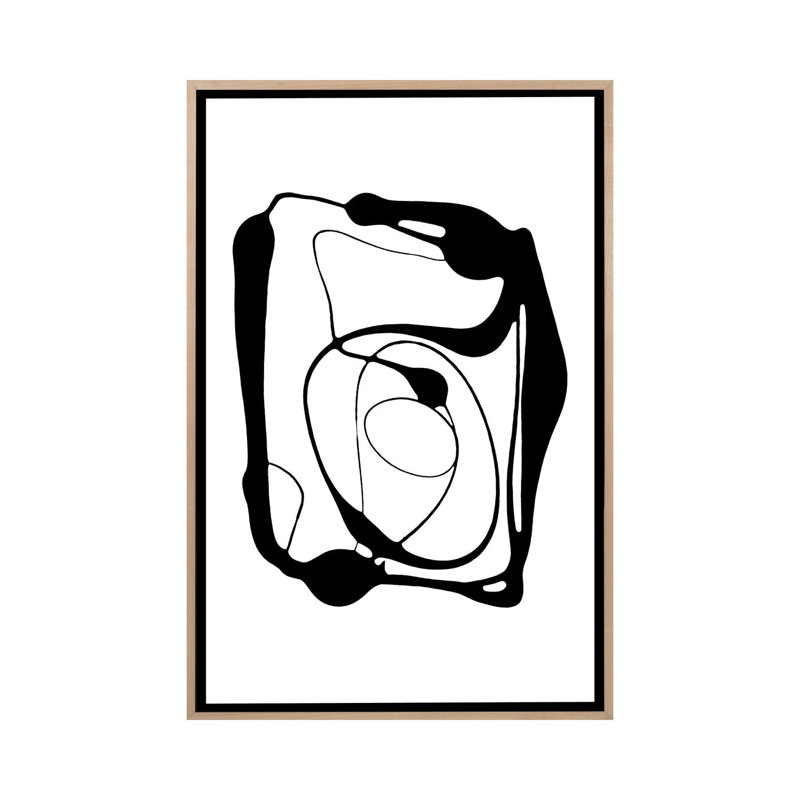 Very Abstract Figure I 1 Piece Wall Art on Canvas, 66.04 cm H x45.72 cm W x 4.445 cm D, Natural Wood