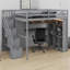Structure de lit avec rangement et garde-robe intégrée, bureau d'étude, tablettes et lumières intégrées-1238866719