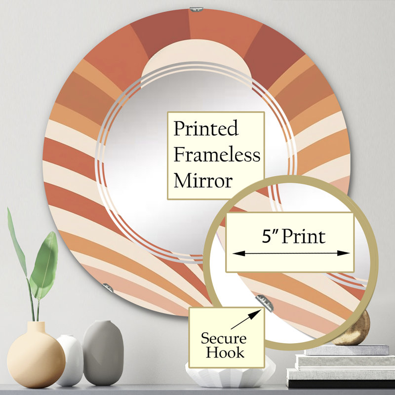 Bechette - Miroir mural moderne rond, 24 po x 24 po