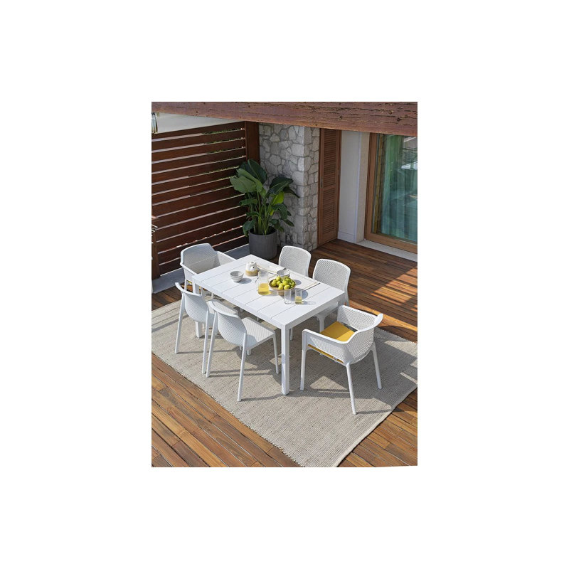 Bit Outdoor Dining Side Chair, White
