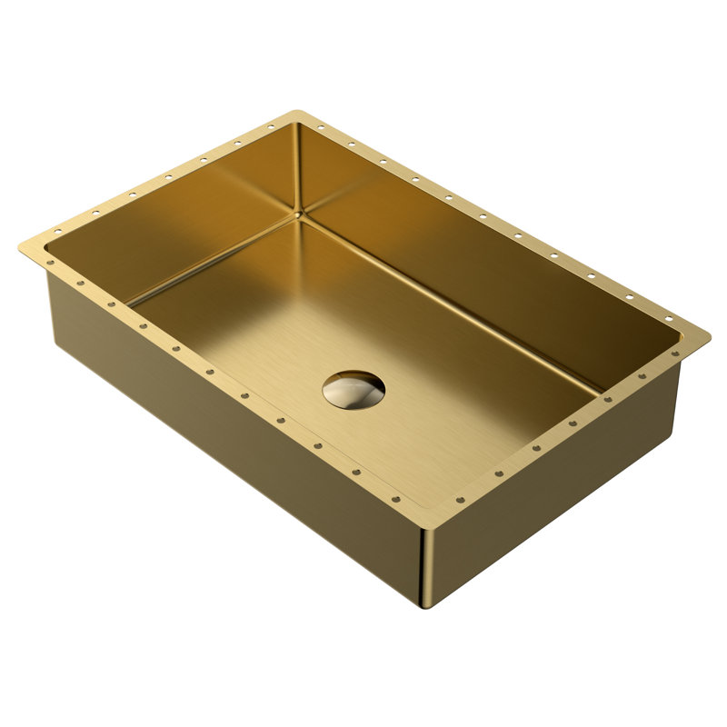 Karran Cinox 15 " Stainless Steel Rectangular Bathroom Sink, Gold