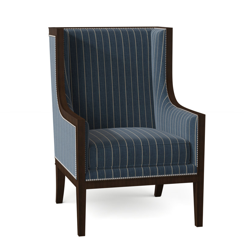 Jameson 28" Wide Down Cushion Slipcovered Wingback Chair, Rylee Cadet, Café