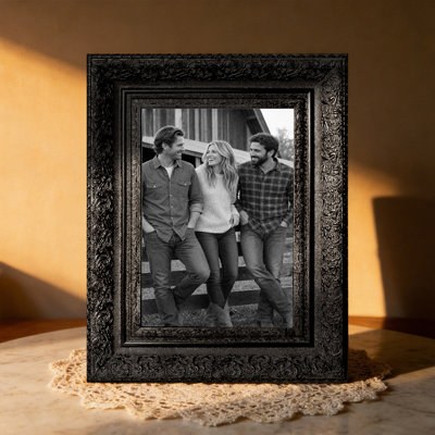 Black 3 PCS 5" x 7" Heritage Style Picture Frame with Classic Rectangular Shape