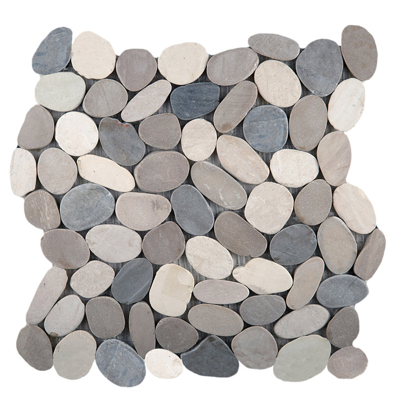 Venetian Pebbles Flt Gelato 12 in. x 12 in. Satin Pebbles Floor and Wall Tile (11.0 sq. ft./Case), Medici Blend