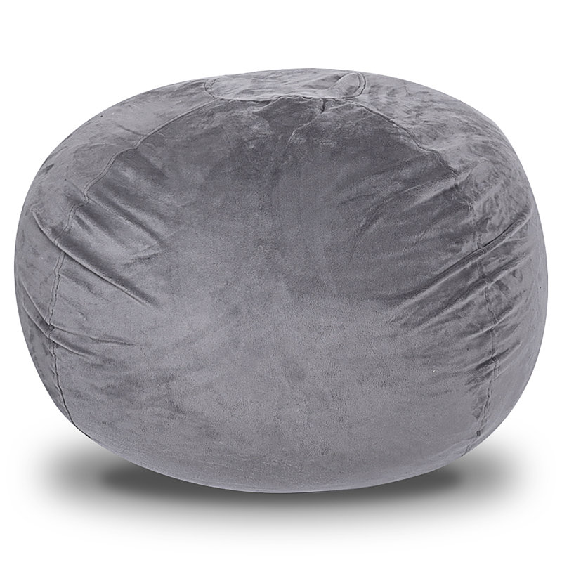Fauteuil à billes Minky, Velours gris velours