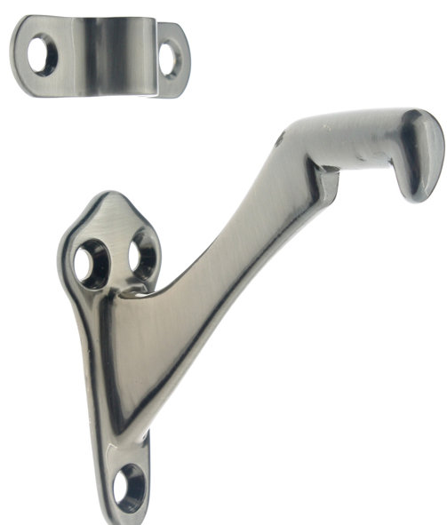 Solid Brass Hand Rail Bracket, Antique Nickel