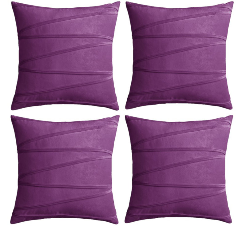 Housse de coussin carré en velours, 20 po x 20 po, Mauve