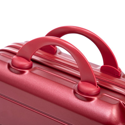 14 "/ 20" 2 pièces / ensemble dans un bagage à roulettes en ABS, avec serrure à combinaison, étui à cosmétiques 14 "(vin rouge)