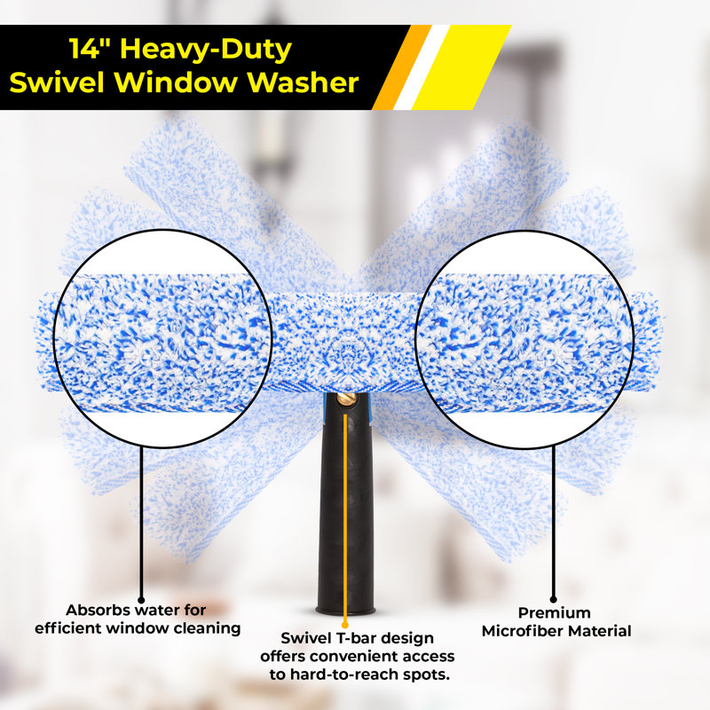 Heavy-Duty Swivel Window Washer, L 14 po x l 5 po x P 1 po
