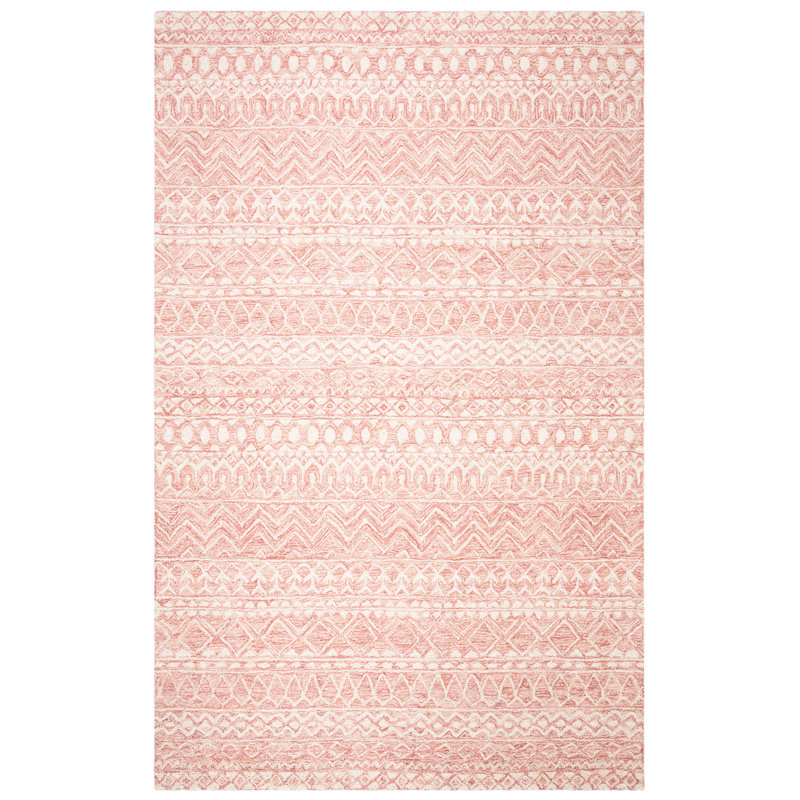 Cuomhouse Hand Tufted Wool And Cotton With Latex Chevron Rug, Rectangle 11' x 15'