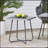 Stylish and Sturdy Steel Side Table with Symmetrical Design and Complementary Finish