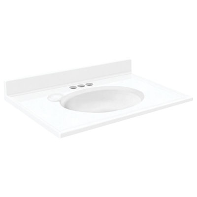31'' Marble Single Bathroom Vanity Top with Sink