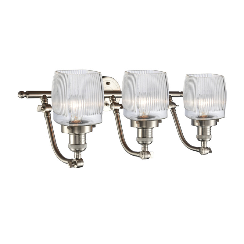 Éclairage pour meuble-lavabo 3 lumières à intensité réglable Mireya, Nickel satiné brossé