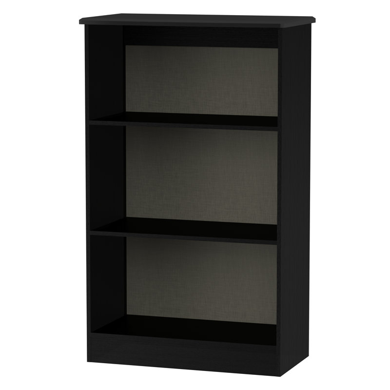 Silver 125.5cm H x 76.5cm W Standard Bookcase, Black Gloss