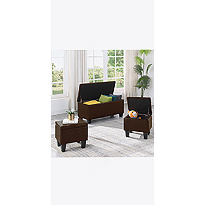 Grand ensemble de repose-pieds avec rangement, repose-pieds combiné 3 en 1, repose-pieds en lin capitonné pour le salon, le vestibule, le couloir et le soutien de la chambre à coucher 250 lb