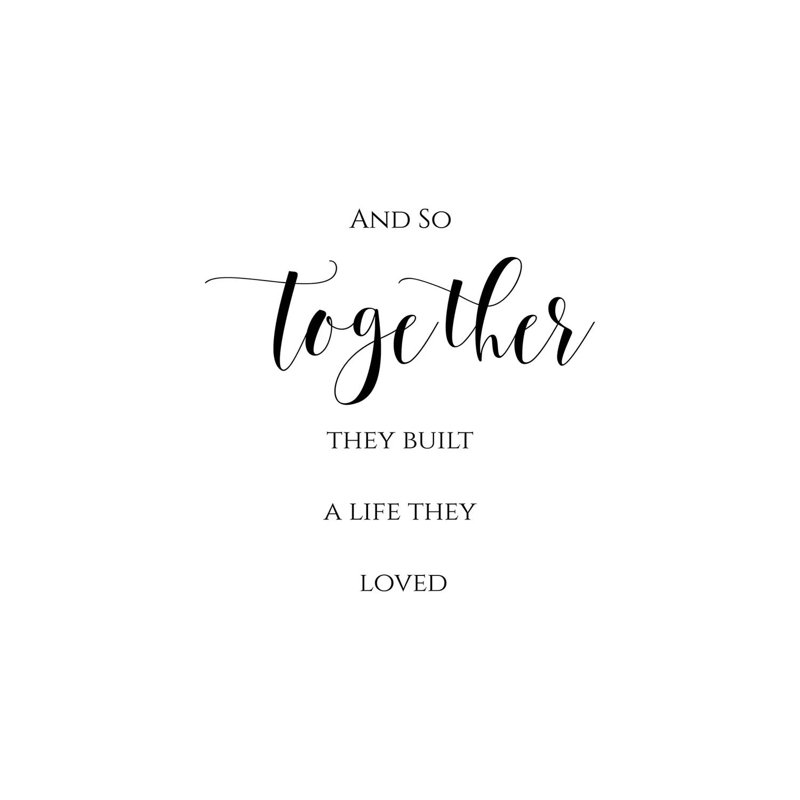 "And So Together Together Build a Life qu'ils ont adoré" par Eden Printables - impression sur toile tendue