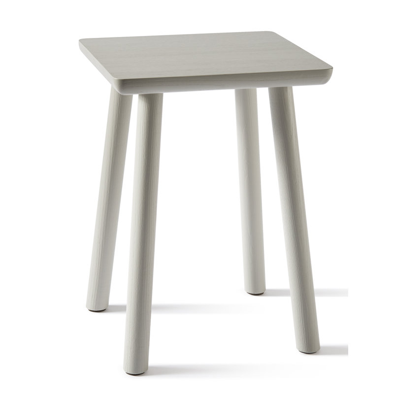 Solid Wood Accent Stool, Off White
