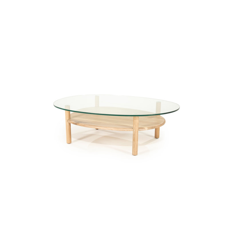 Cleo Glass Coffee Table, Natural
