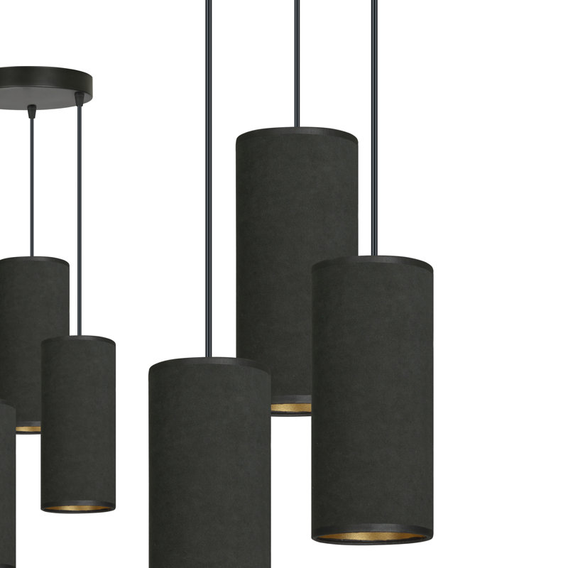 Ealidh 3 - Light Steel Cluster Pendant, Black
